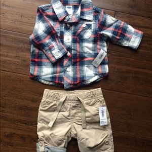 Baby button down and khaki pants